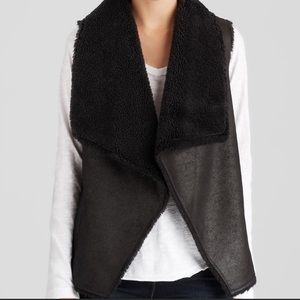Black Faux Fur Velvet Vest by Graham & Spencer